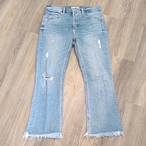 LOFT Light Blue Distressed Flare Jeans